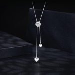 Ezüst nyaklánc hosszú szívmedállal