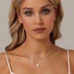 Ezüst dupla nyaklánc kristálymedállal