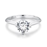 Ezüst női eljegyzési gyűrű kristállyal, 7-es méret