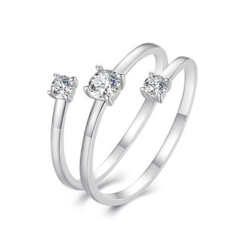 Ezüst női gyűrű, spirál