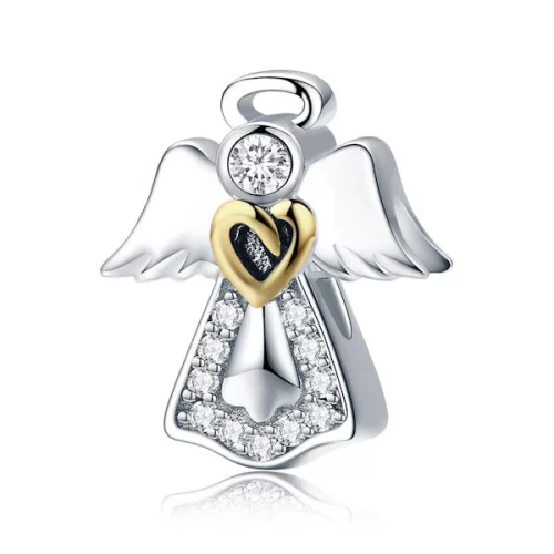 Ezüst charm, őrangyal