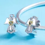 Ezüst charm, őrangyal