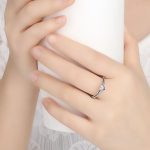 Strieborný prsteň so srdcom, fialový, 7