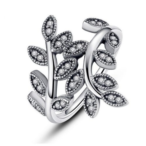 Strieborný prsteň s listovým vzorom, 7