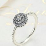 Okrúhly kvetinový strieborný prsteň, 8