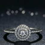 Okrúhly kvetinový strieborný prsteň, 8