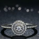 Okrúhly kvetinový strieborný prsteň, 6