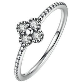 Malý strieborný prsteň s kvetmi, striebro, 6