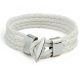 Zapletaný náramok zo štyroch kože, biely