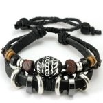 Drevený korálkový náramok pre mužov