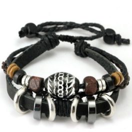 Drevený korálkový náramok pre mužov