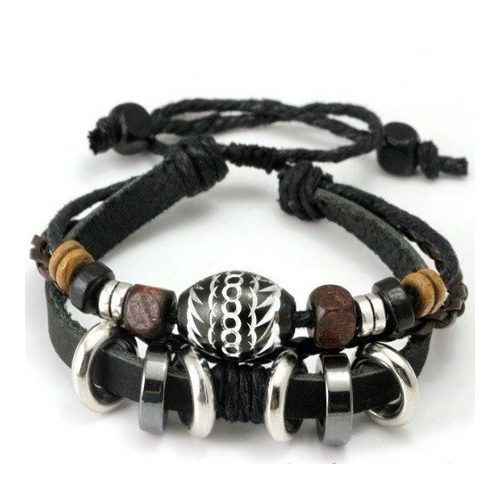 Drevený korálkový náramok pre mužov