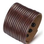 Lakovaný náramok pre mužov, hnedá