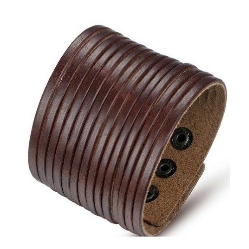 Lakovaný náramok pre mužov, hnedá