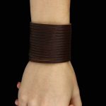 Lakovaný náramok pre mužov, hnedá