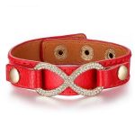 Krištáľový kožený náramok