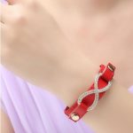 Krištáľový kožený náramok