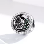 Ezüst charm, gyöngy hattyúval