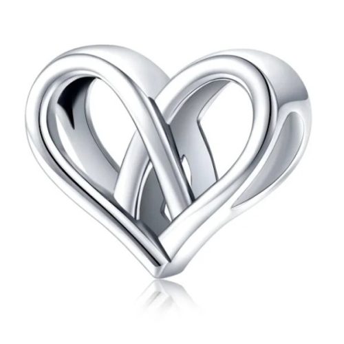 Ezüst charm (925), páros szív