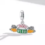 Ezüst charm, vintage kávézó