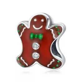 Ezüst charm, mézeskalács-figura