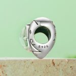 Ezüstcharm, szív pillangóval