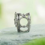 Ezüstcharm, szív gyöngyházzal