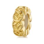 Ezüst charm (925) virágokkal, aranyszínben