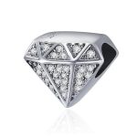 Ezüst charm (925), gyémántforma kristályokkal