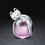 Ezüst charm (925), macska labdával