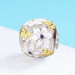 Ezüst charm virágokkal