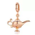 Ezüst charm, teáskanna, rózsaarany