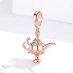 Ezüst charm, teáskanna, rózsaarany