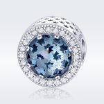 Ezüst charm csillagokkal, kék