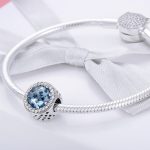 Ezüst charm csillagokkal, kék