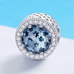 Ezüst charm csillagokkal, kék