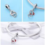 Ezüst charm (925), páros szív