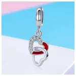 Ezüst charm (925), páros szív