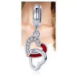 Ezüst charm (925), páros szív