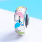 Ezüst charm, lábnyomok