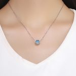 Ezüst charm (925), gyöngy kék kristállyal