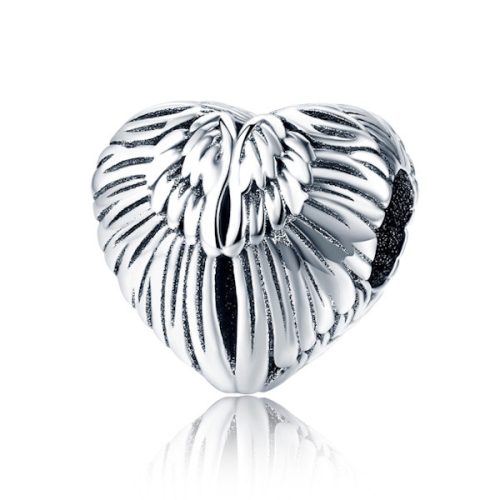 Ezüst charm, angyalszárny