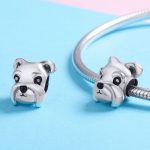 Ezüst charm, kutyafej