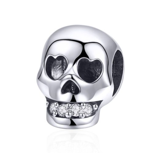 Ezüst charm, koponya