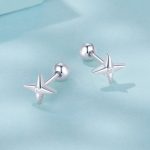 Ezüst fülbevaló, csillag