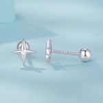 Ezüst fülbevaló, csillag