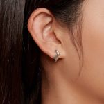 Ezüst fülbevaló, hullámok