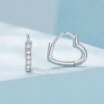 Ezüst szívfülbevaló