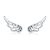 Ezüst fülbevaló, angyalszárny
