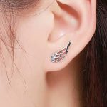 Ezüst fülbevaló, angyalszárny